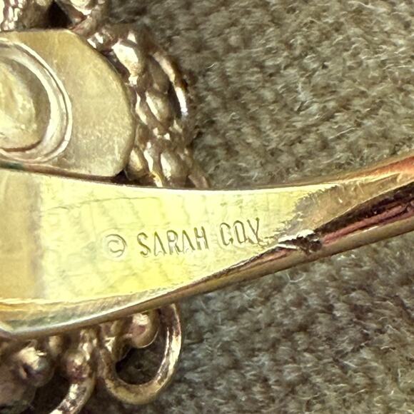 Vintage Sarah Coventry Red Rhinestone Earrings Ring Set  “Deep Burgundy” - Picture 3 of 6